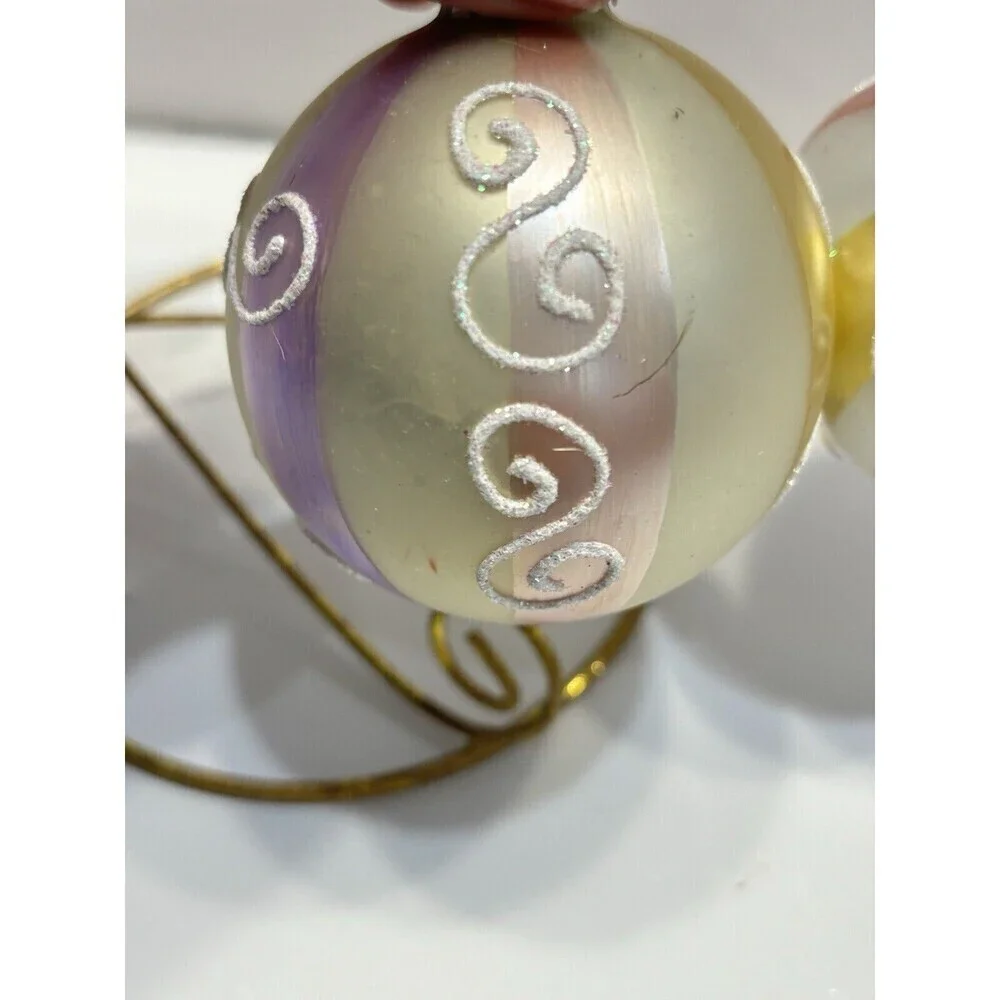 Vtg House Of Lloyd Christmas Around The World Sherbet Glass Ornaments Set Of 4